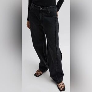 NWOT Tibi Vintage Black Denim Tuck Jean 28 regular